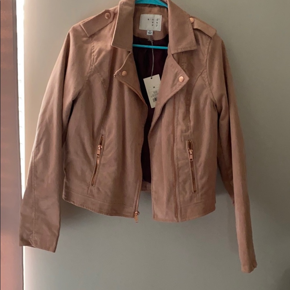 BNWT A new day blush pink moto jacket